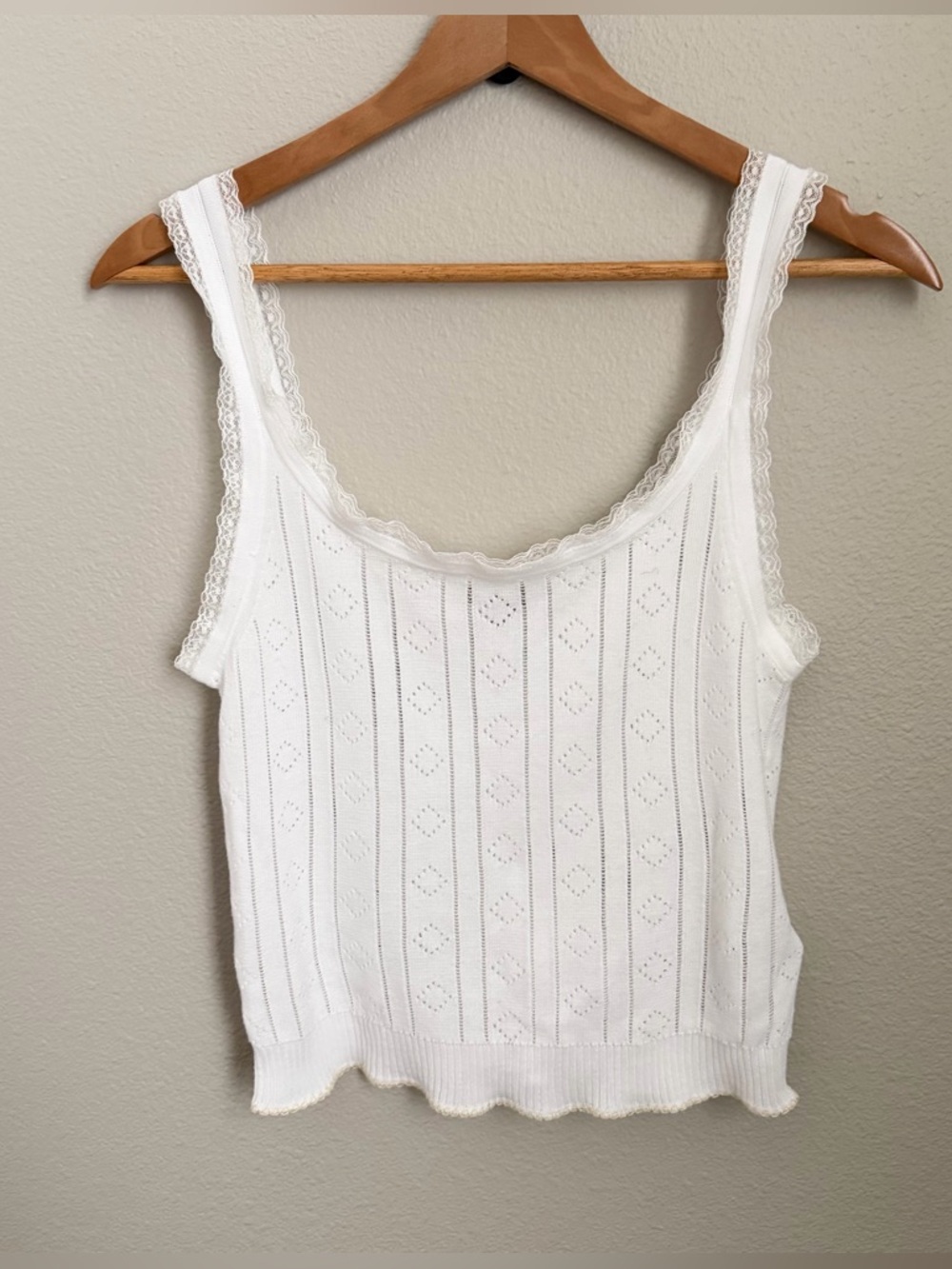 J. Crew Pointelle Sweater-Tank in Premium Ultra-Fine Cotton - S